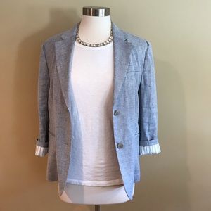 Theory linen blend ‘Linworth B’ blue blazer (12)